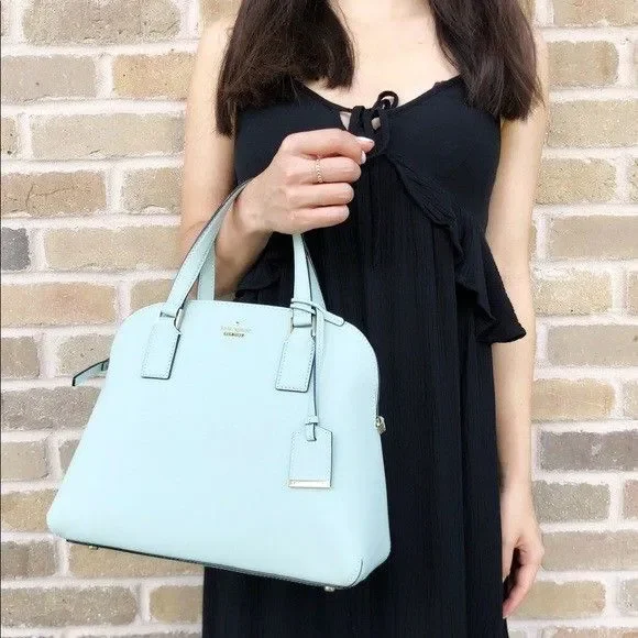 Kate Spade Cameron Street Lottie Misty Mint Pebbled Leather Bag Charm & Dust Bag - Picture 4 of 5